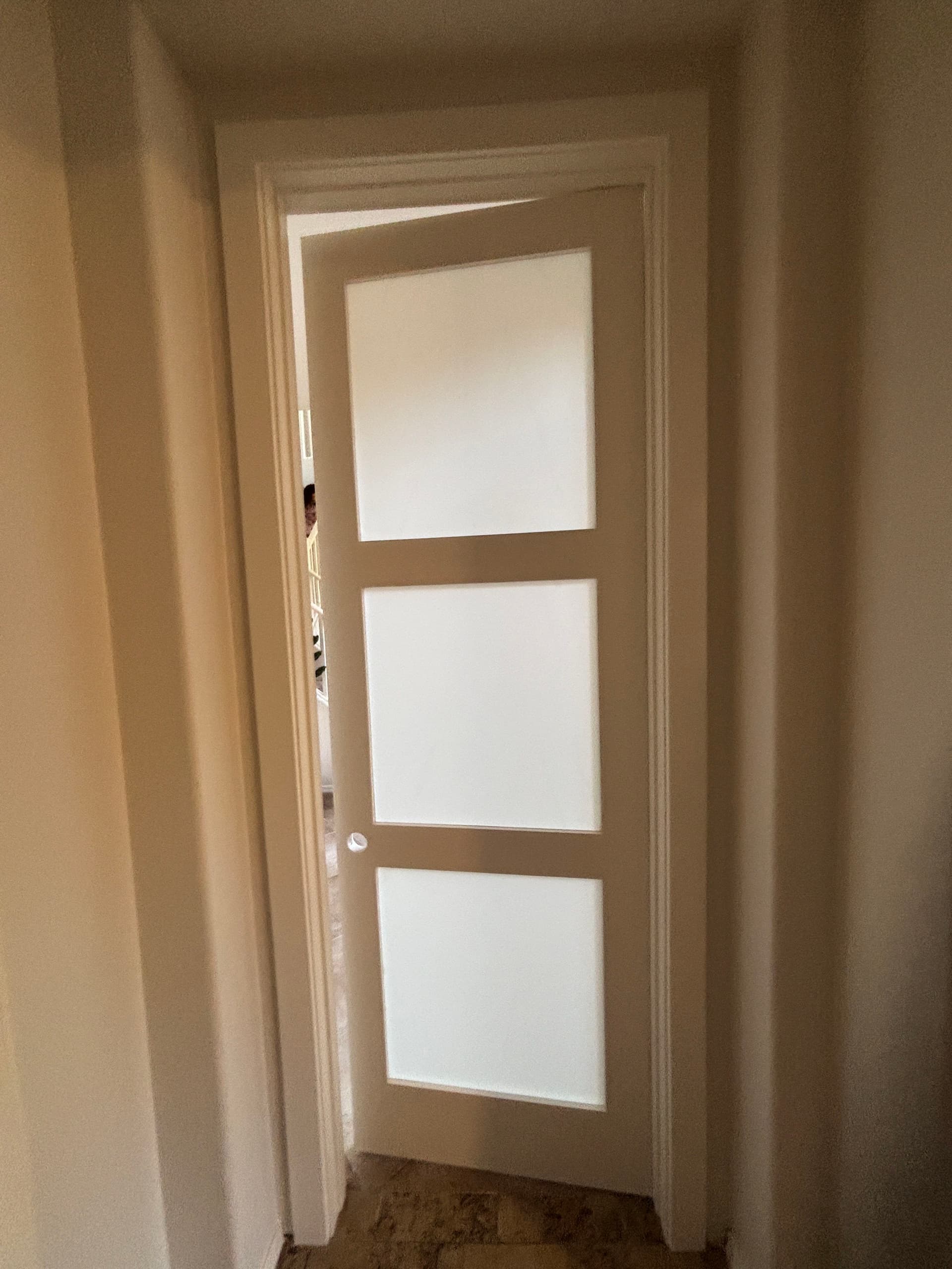 Gallery photos for Enclosing a Den With a Frosted Glass Door That Actually Works: Image #2