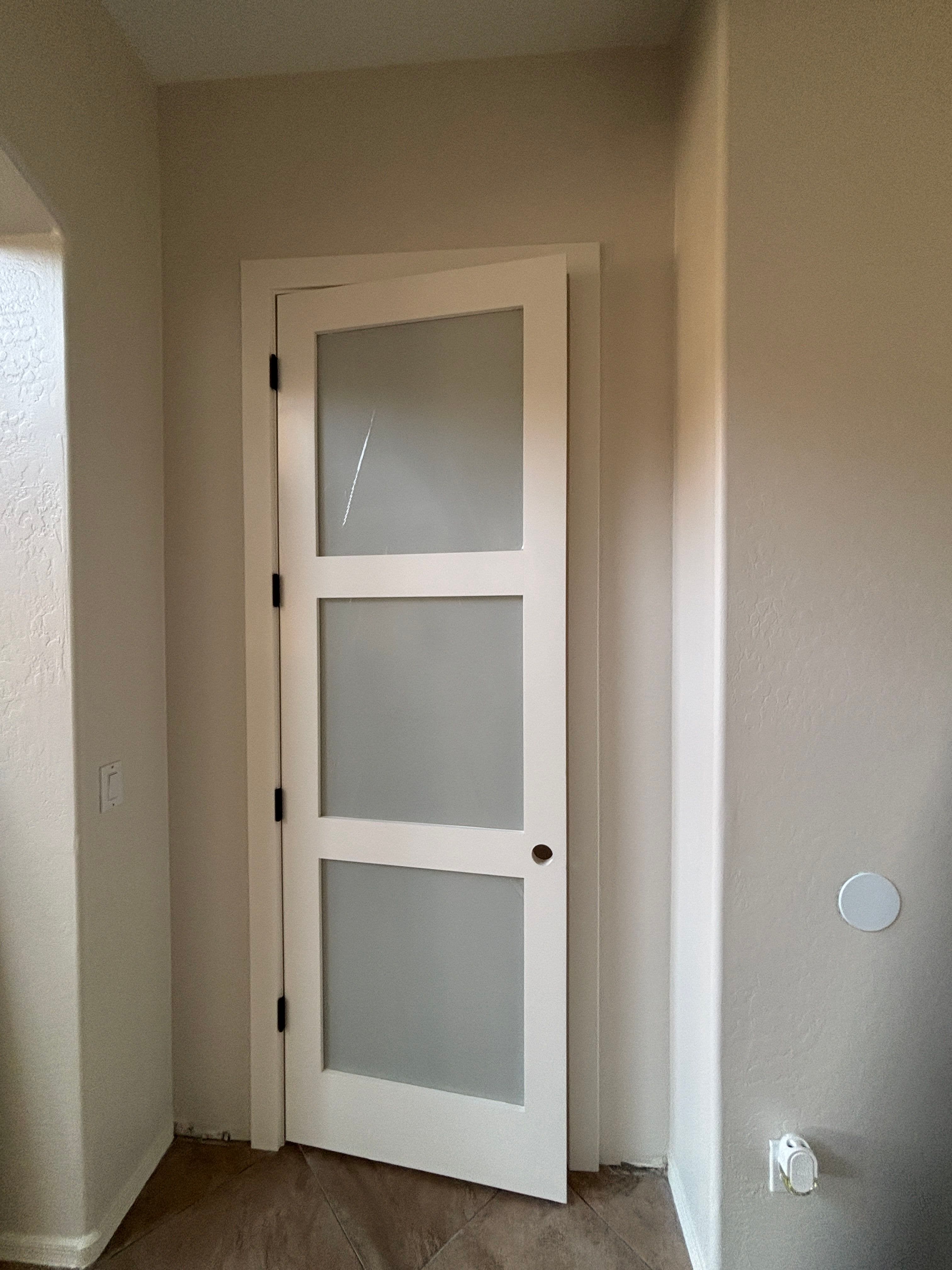 Project Enclosing a Den With a Frosted Glass Door That Actually Works image