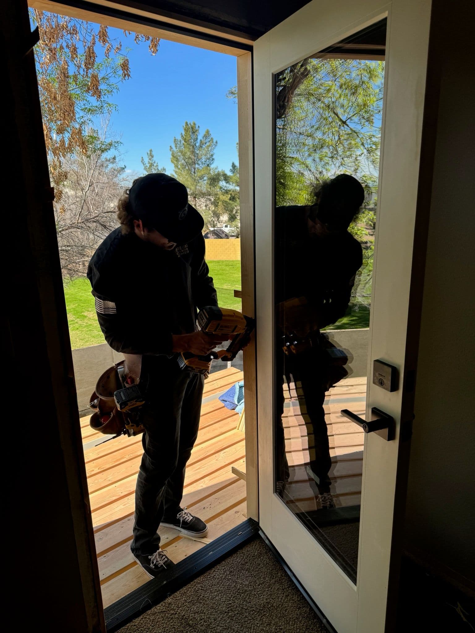 Modern Glass Door Installation Brightens Home image