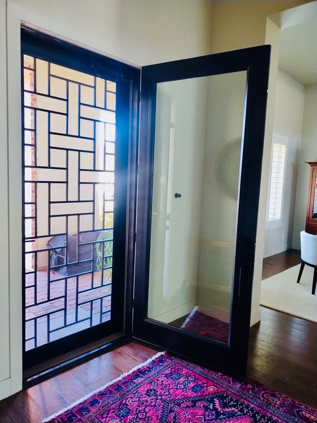 Gallery photos for Stylish Entry Transformation with Glass Door: Image #2