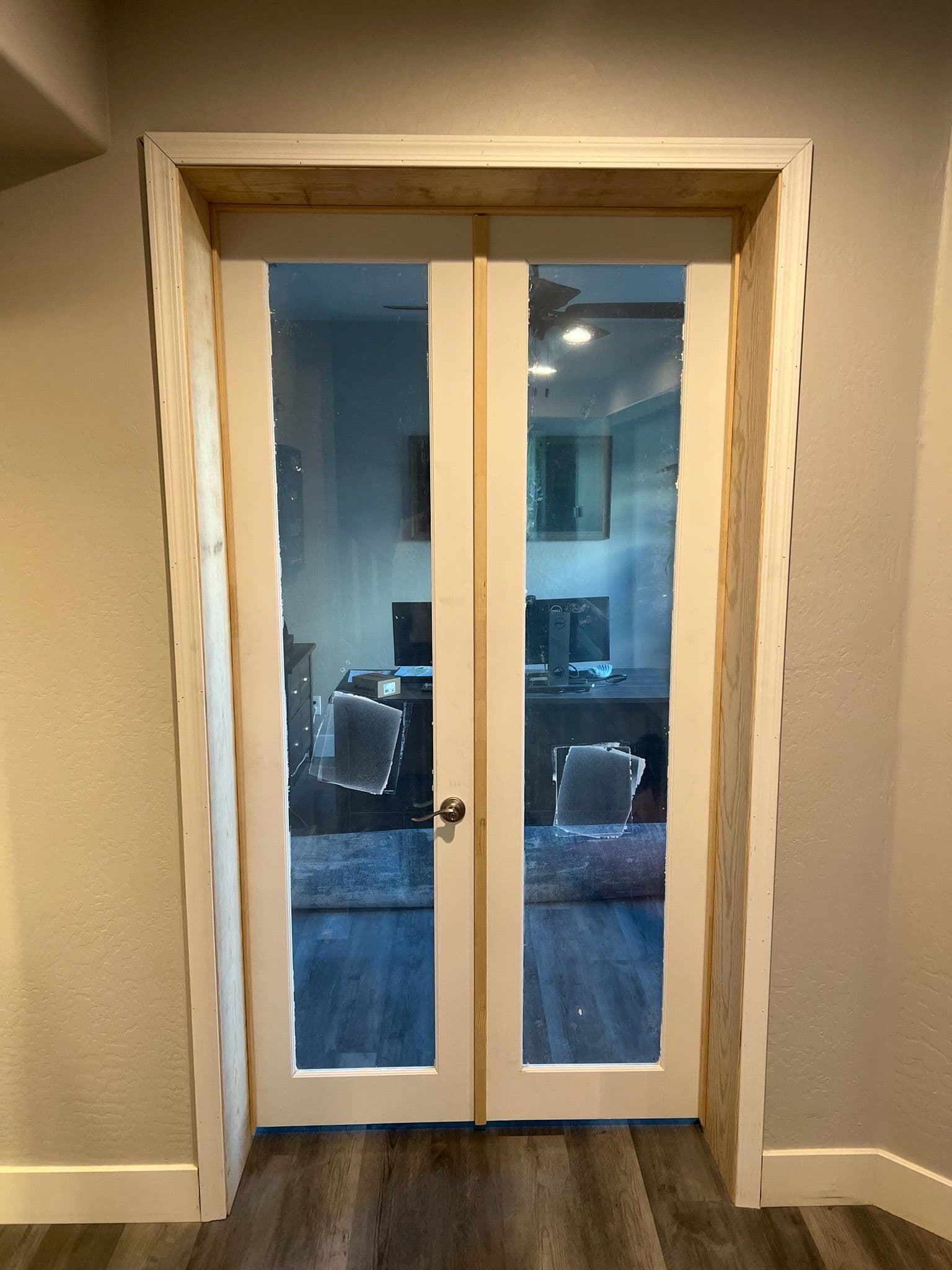 Elegant Double Glass Door Installation image