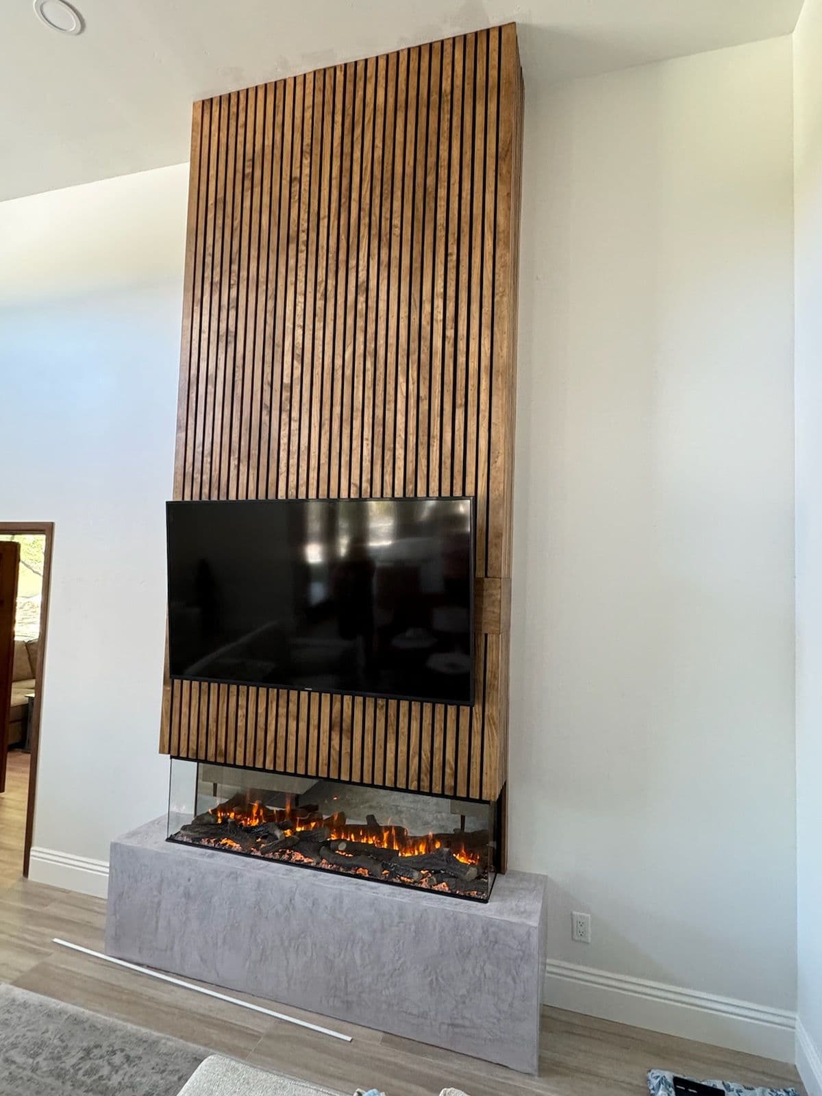 Elegant Accent Wall with Built-In Fireplace Upgrade image